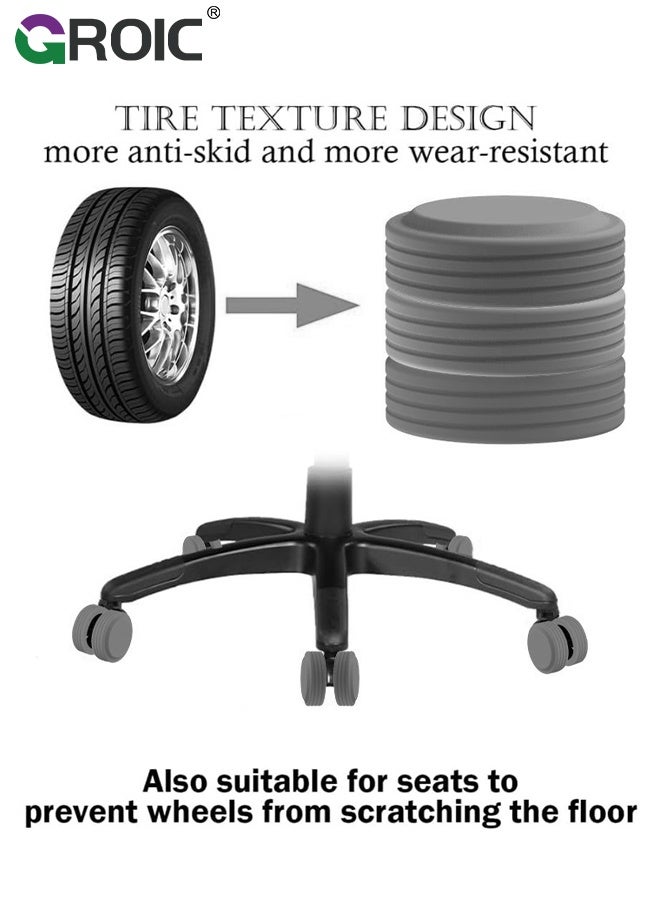 GROIC 8 Pcs Luggage Wheel Covers, Suitable for Swivel wheels, Quiet and Wear-resistant, Reduces Noise and Prevents Scratches, Fits Wheels 2-2.4 Inch Diameter, Full-Wrap Silicone Durable Travel Case Accessories - Image 4